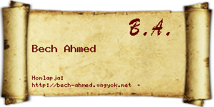 Bech Ahmed névjegykártya